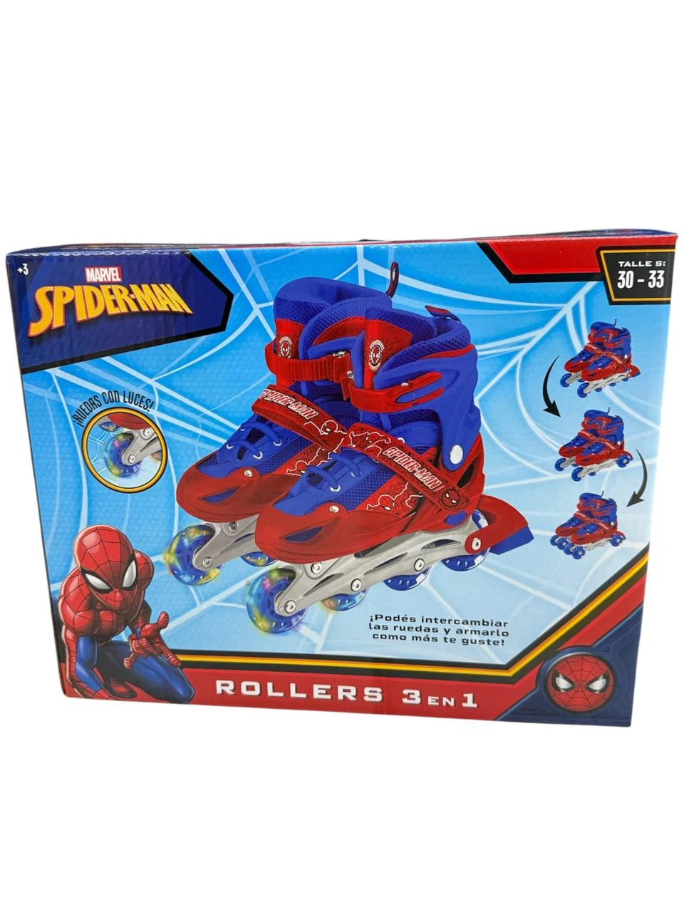 Rollers 3 en 1 Spiderman c/ luz