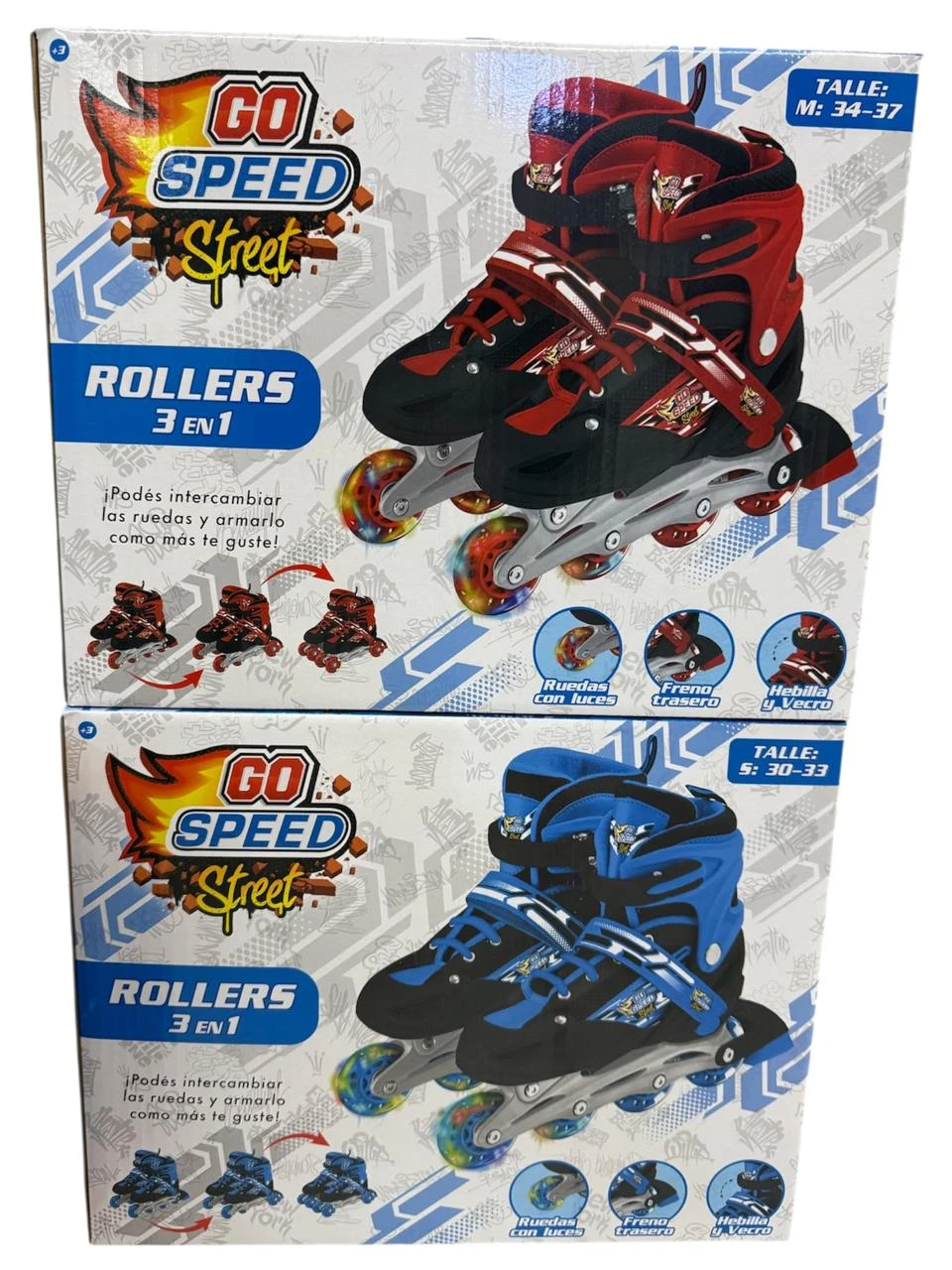 Rollers 3 en 1 go speed c/ luz
