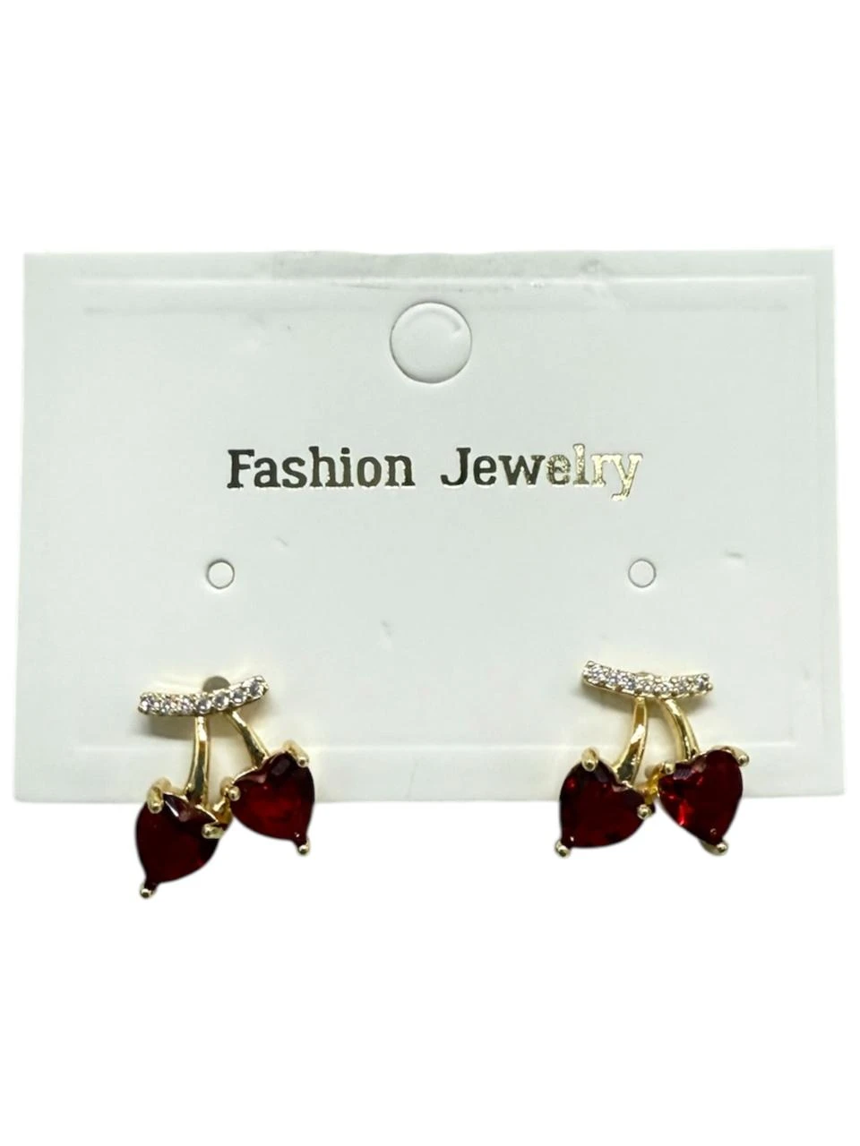 Aros corazon con strass