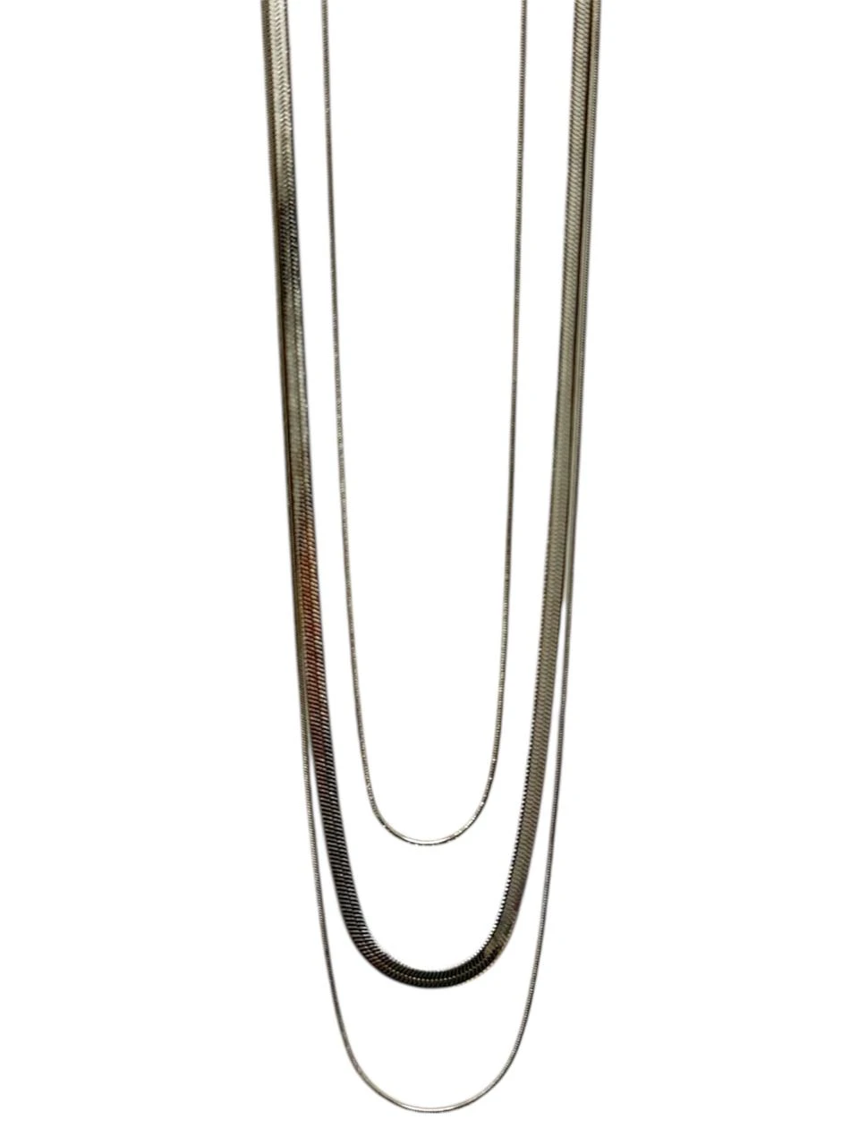 Collar plateado x3
