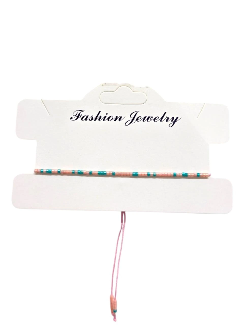 Pulsera hilo canutillos rosas y celestes