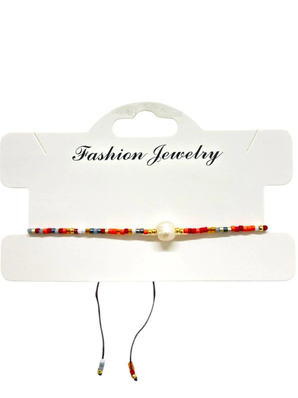 Pulsera hilo perla y canutillos colores