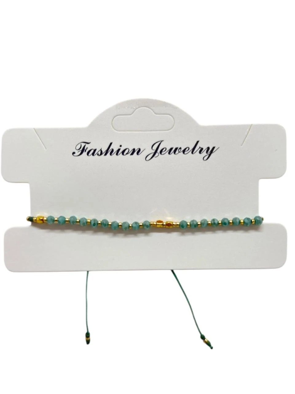 Pulsera hilo piedras verde agua