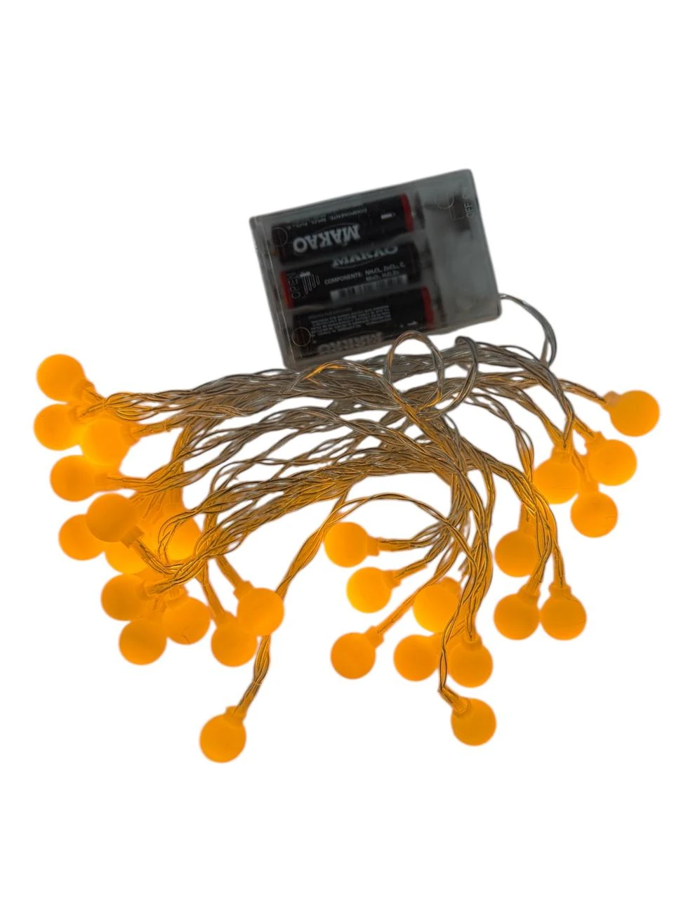Luz led bolitas calidas a pila 28 luces