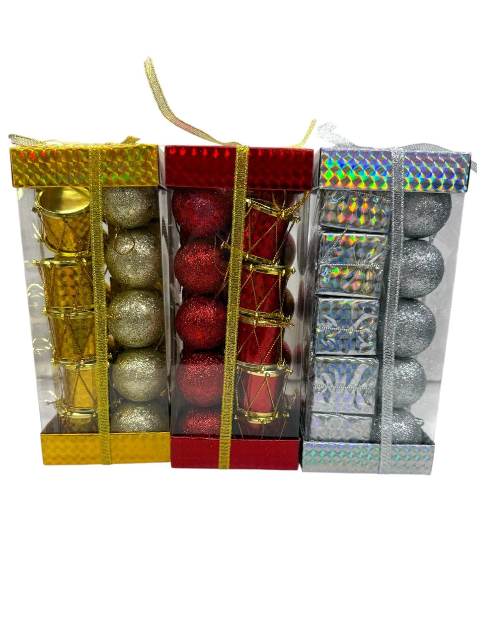 Caja de bolas, tambores y regalos x20