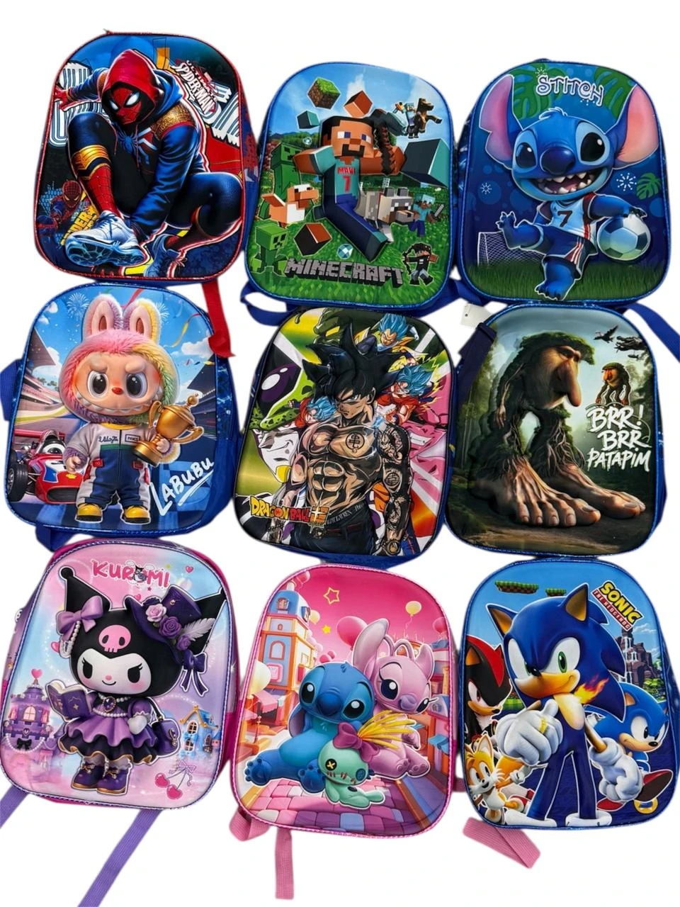 Mochila 3D personaje 1 cierre 12''
