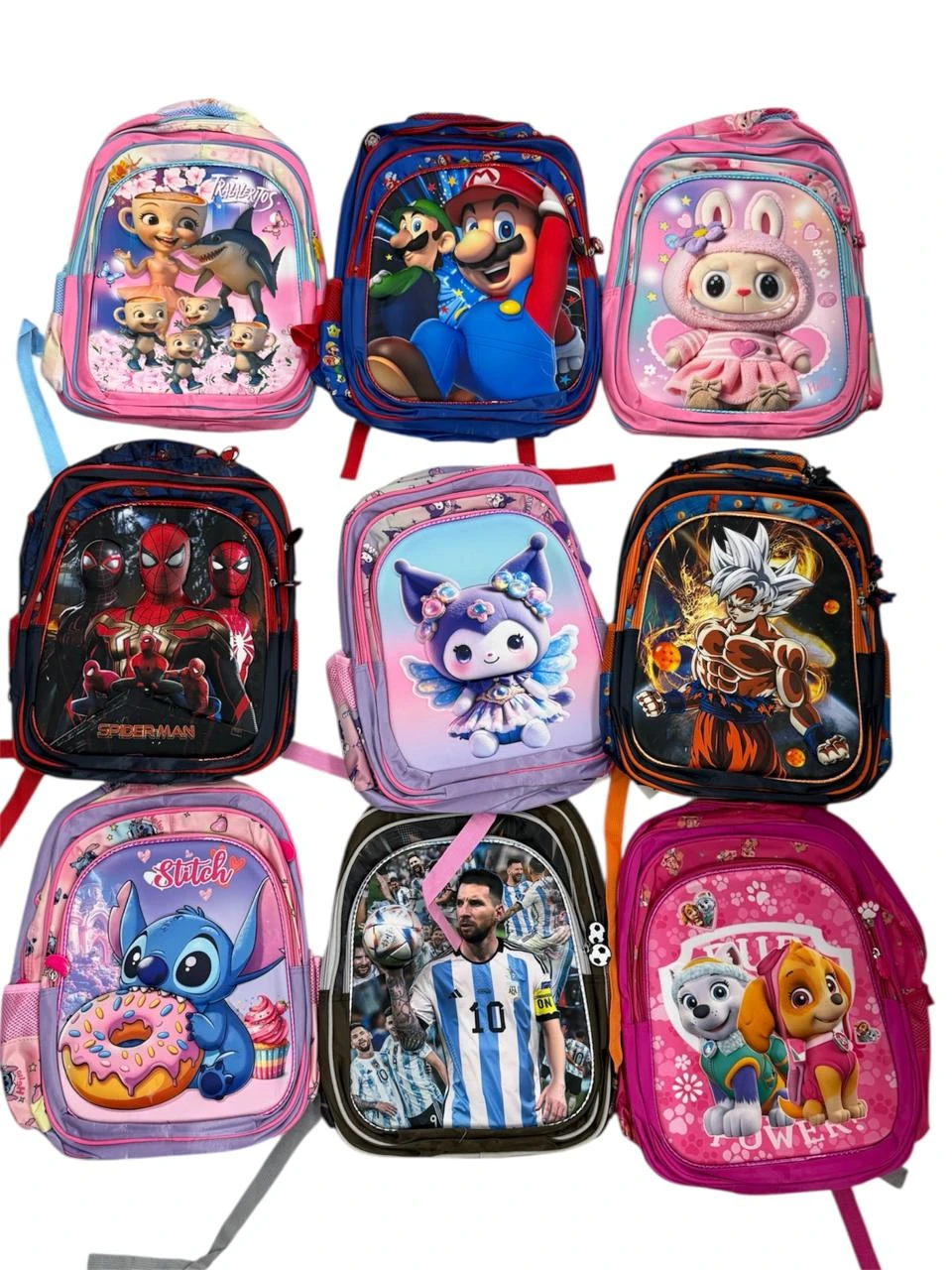 Mochila 3D personaje 3 cierres 16''