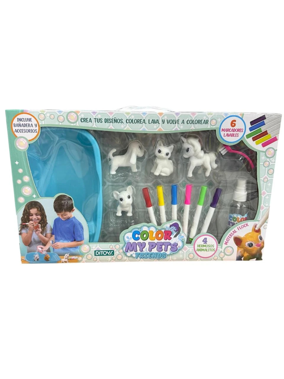 Mascotas para colorear celeste