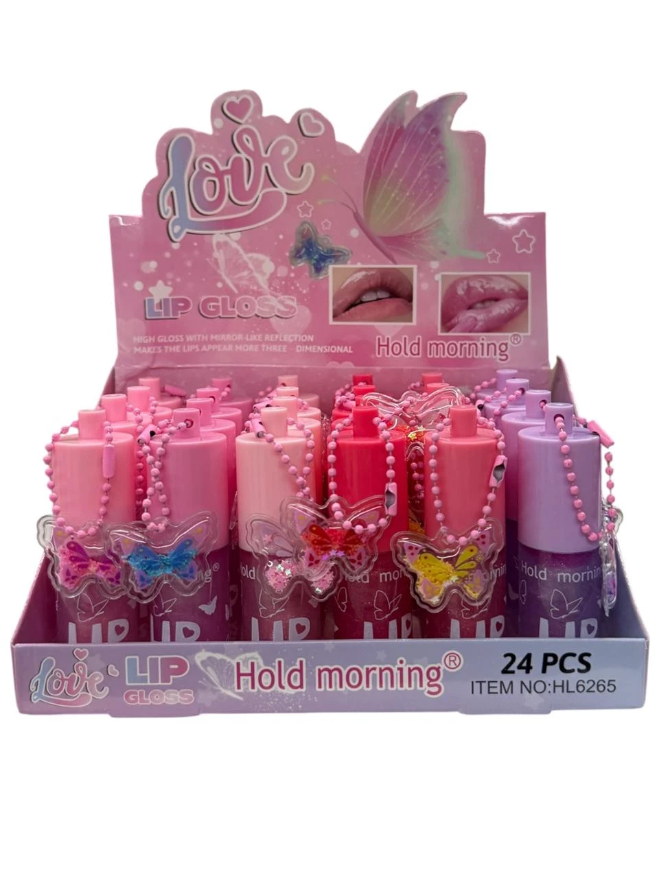 Gloss con dije mariposa