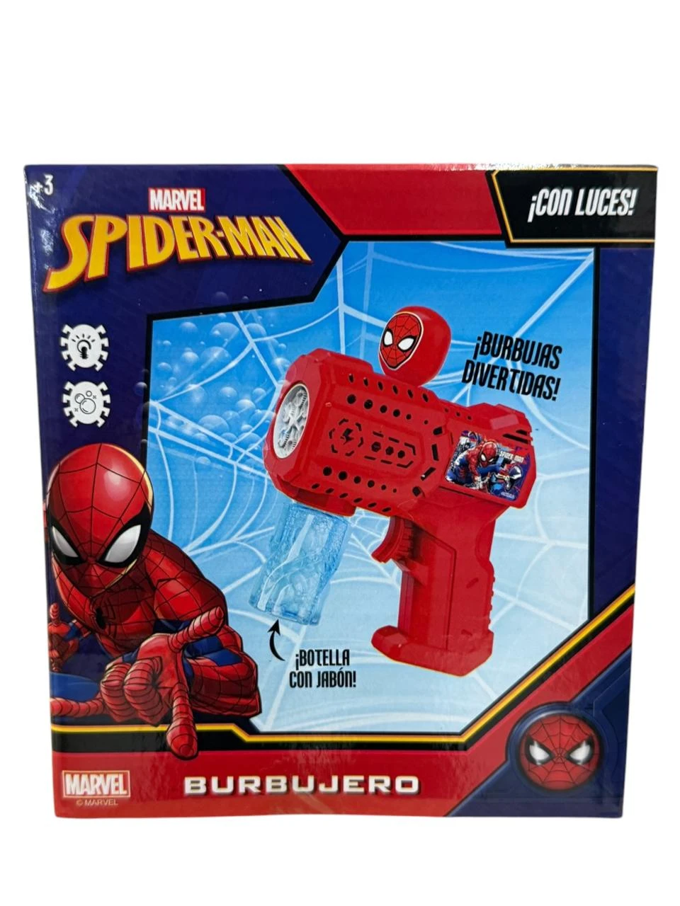 Burbujero pistola Spiderman a pila