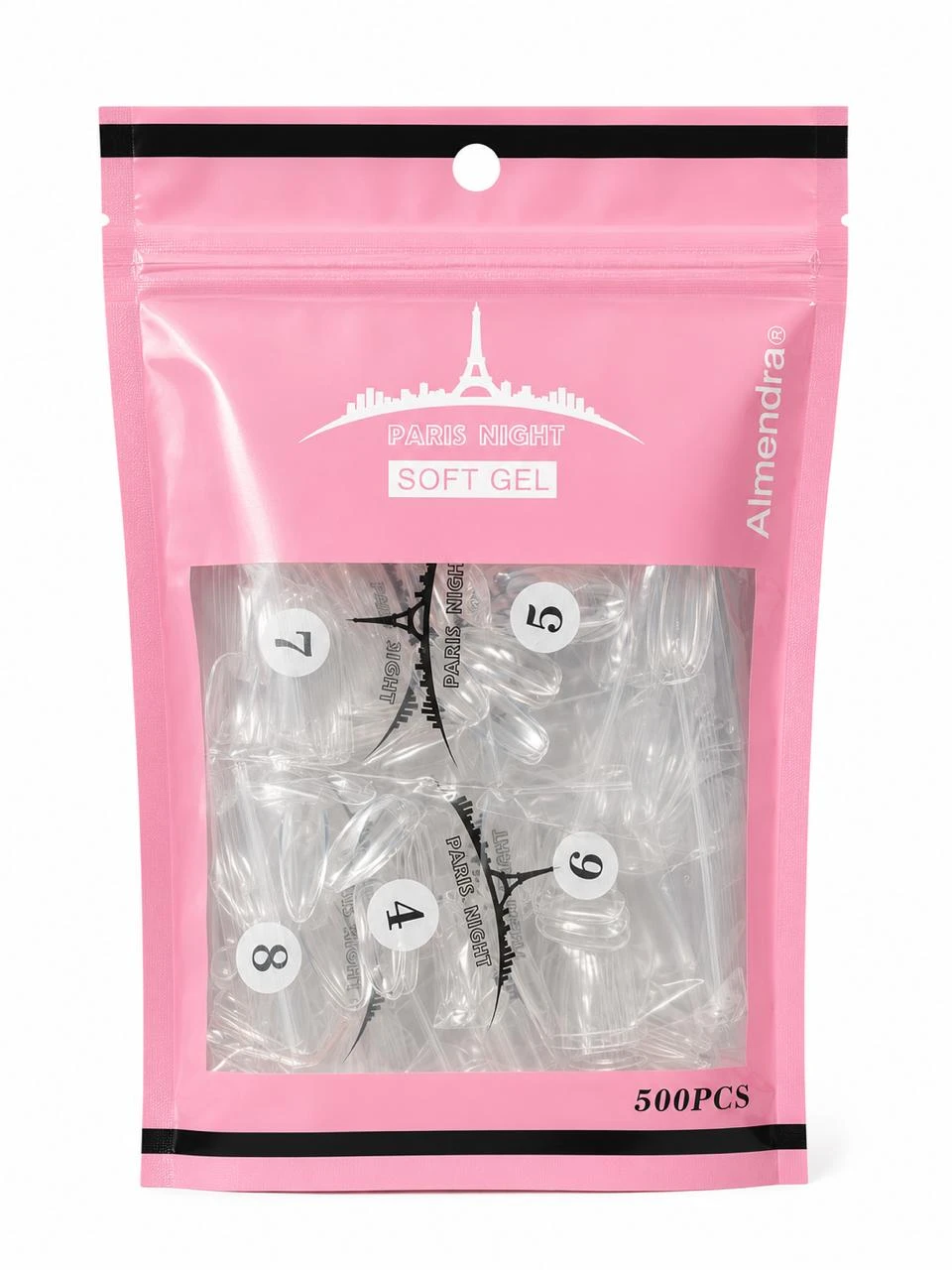 Tips soft gel almendra bolsa 500 unidades
