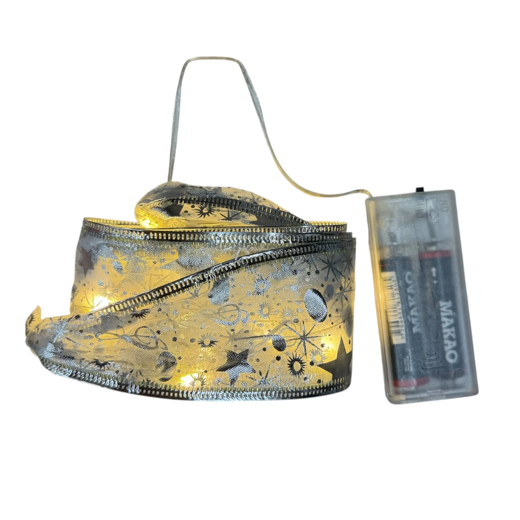 Cinta Navideña con luz calida de 2mts x5cm