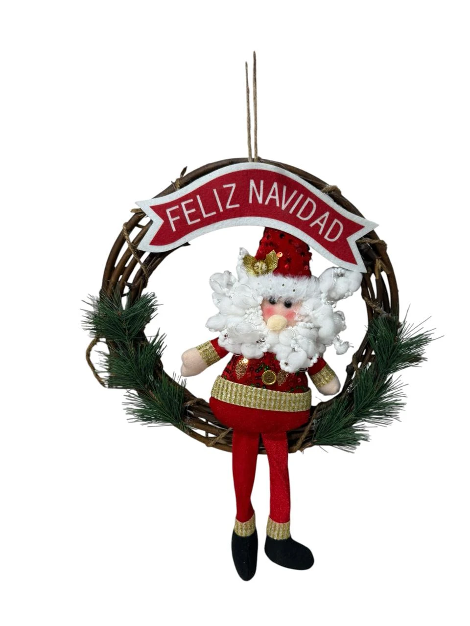 Muerdago madera c/ papa noel